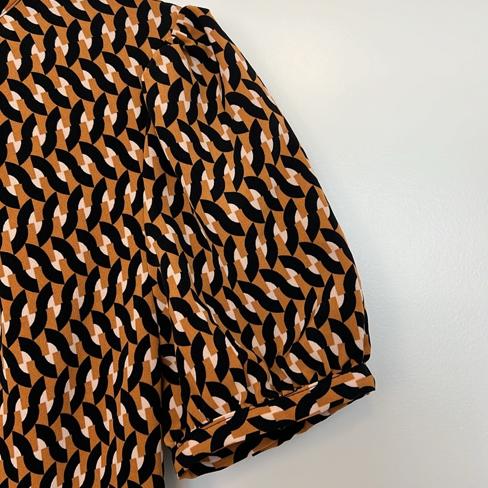 NWT Who What Wear Geometric Print Puff Sleeve Dress - Picture 6 of 16